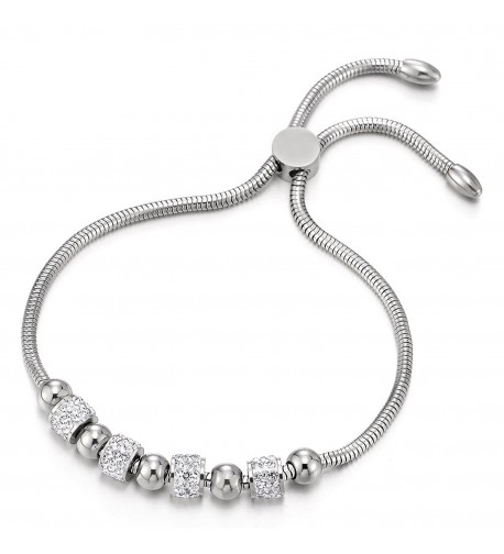 Stainless Bracelet String Zirconia Adjustable