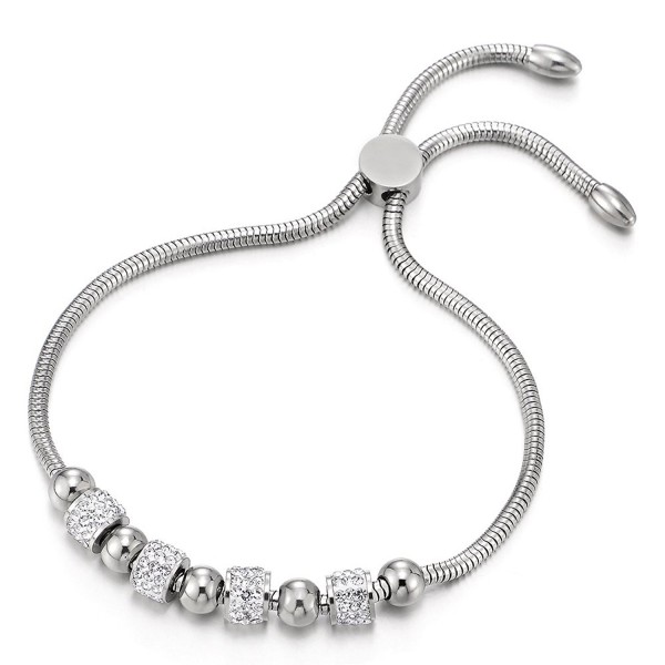 Stainless Bracelet String Zirconia Adjustable
