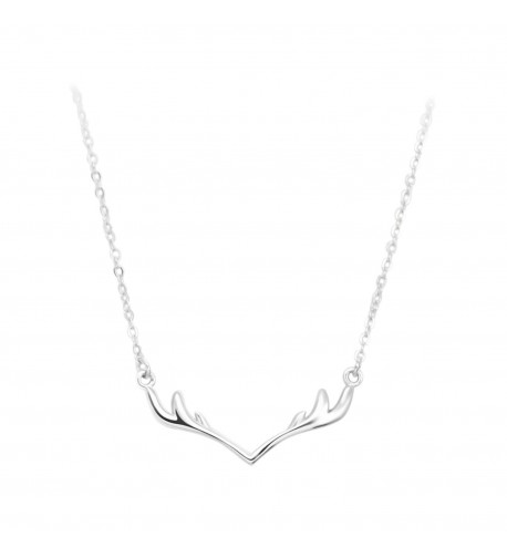 SmallDragon Sterling Antlers Pendant Necklace