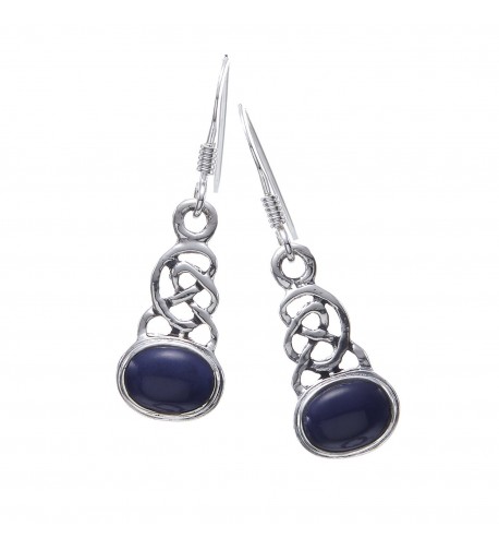 Sterling Silver Celtic Lazuli Earrings