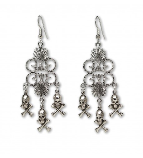 Crossbones Medieval Renaissance Chandelier Earrings