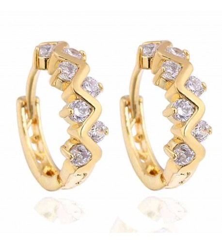 YAZILIND Plated Twisted Zirconia Earrings