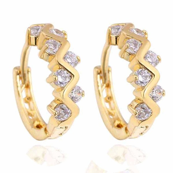 YAZILIND Plated Twisted Zirconia Earrings