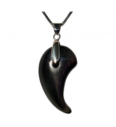 Matagama Pendant Necklace Rainbow Obsidian