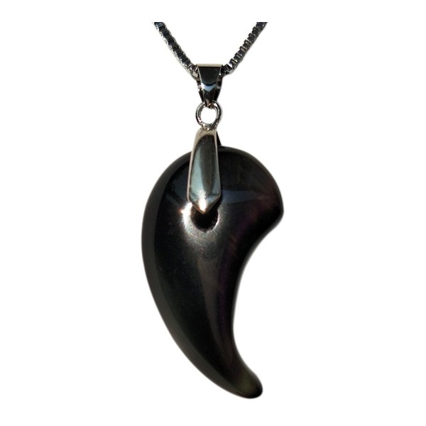 Matagama Pendant Necklace Rainbow Obsidian