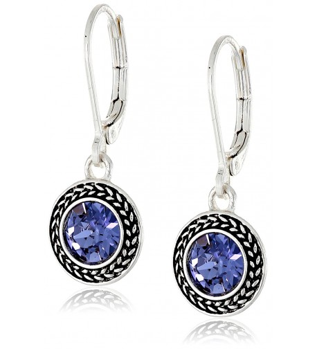 Napier Declaration Silver Tone Tanzanite Swarovski