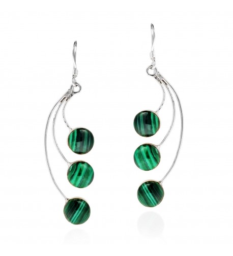 Dandelion Floating Malachite Sterling Earrings