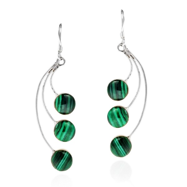 Dandelion Floating Malachite Sterling Earrings