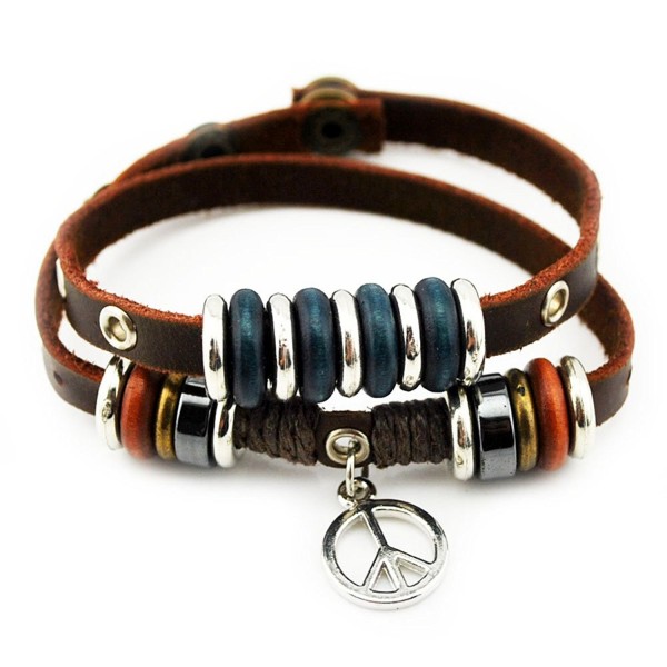 Unique Pendant Leather Adjustable Bracelet