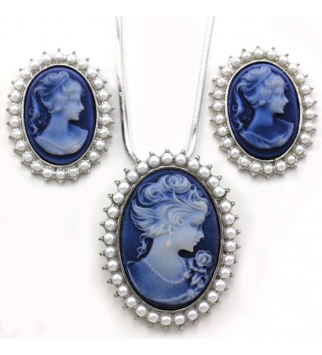 Cameo Jewelry Necklace Pendant Earrings