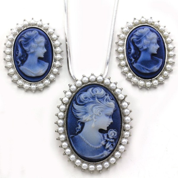 Cameo Jewelry Necklace Pendant Earrings