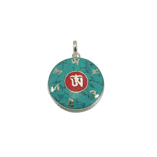 Tibetan Turquoise Coral Pendant Nepal