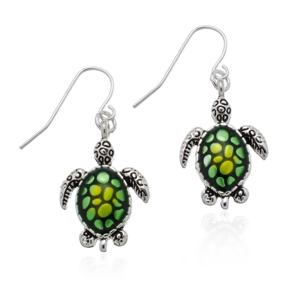 PammyJ Silvertone Turtle Dangle Earrings