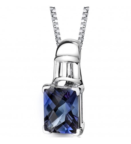 Simulated Alexandrite Pendant Sterling Rhodium