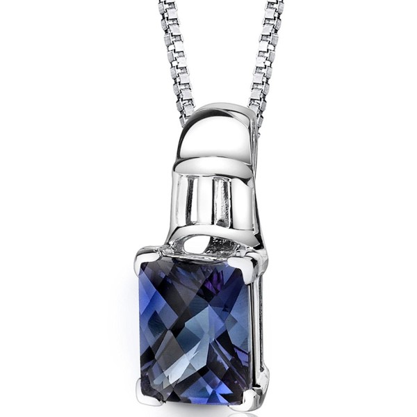 Simulated Alexandrite Pendant Sterling Rhodium