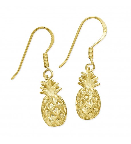 Yellow Sterling Silver Pineapple Earrings