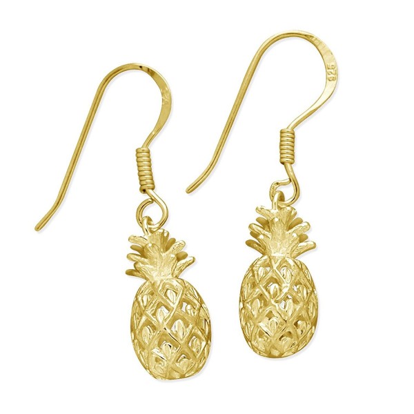 Yellow Sterling Silver Pineapple Earrings