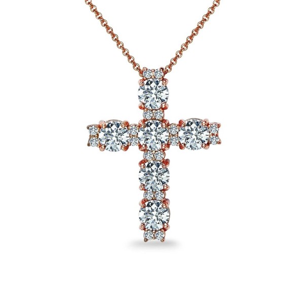 Flashed Sterling Necklace Swarovski Zirconia Flashed Sterling Necklace Swarovski Zirconia