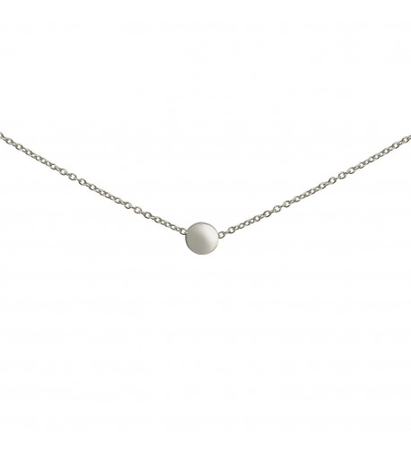 Minimalist Pendant Necklace Sterling Whitegold