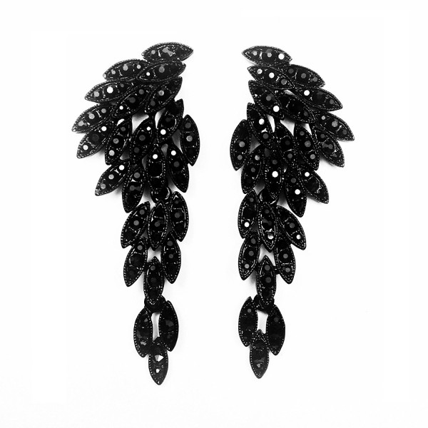 Rhinestones Studded Dangling Statement Earrings