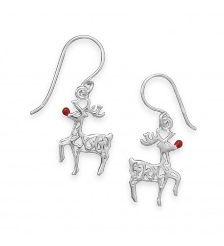 Rudolph Reindeer Sterling Christmas Earrings