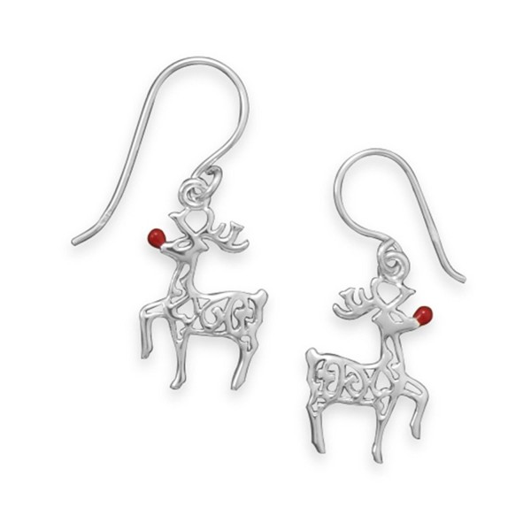 Rudolph Reindeer Sterling Christmas Earrings