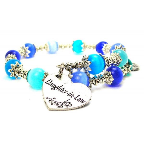 Daughter Heart Charm Bracelet Sapphire