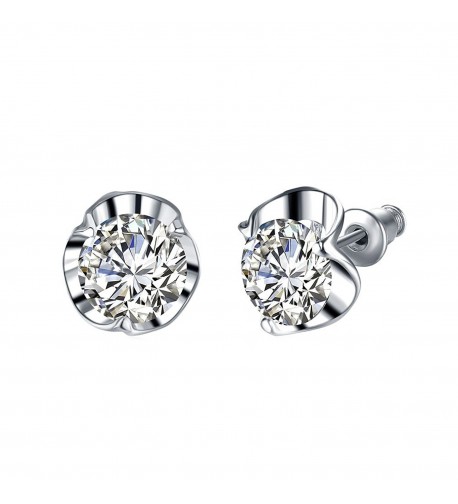 Platinum Zirconia Earrings Jewelry Hypoallergenic