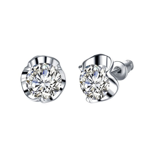 Platinum Zirconia Earrings Jewelry Hypoallergenic