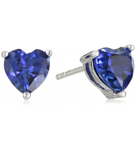 Jacinda Simulated Sapphire Earrings Sterling