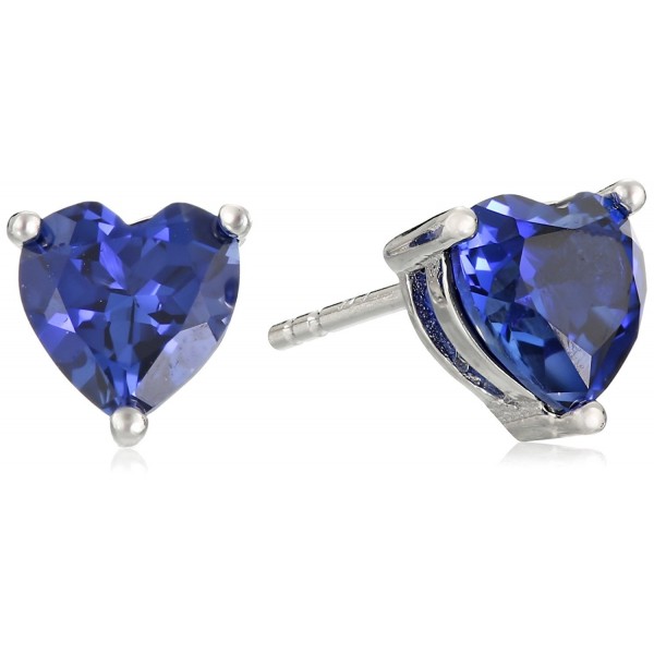 Jacinda Simulated Sapphire Earrings Sterling