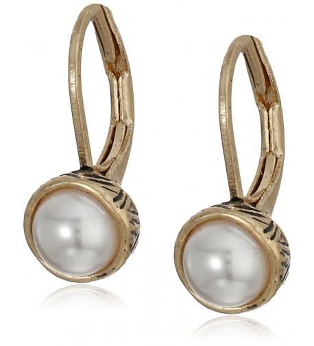 SAK Pearl Leverback Drop Earrings