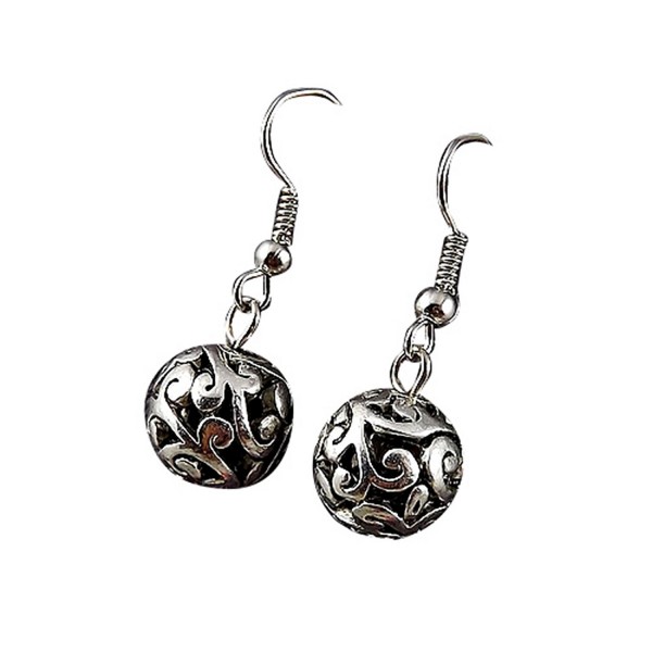 Tibetan Silver Dangle Earrings Sterling