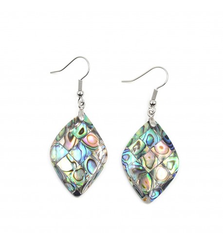 Natural Abalone Earrings Geometric Unique