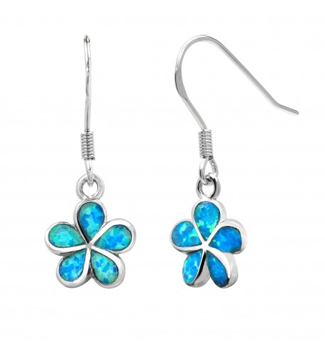 Sterling Plumeria Earrings Simulated Millimeters