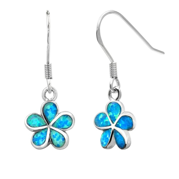 Sterling Plumeria Earrings Simulated Millimeters