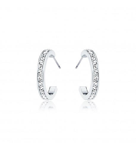 Eternity Rhodium Plated Earrings Crystals