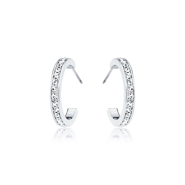 Eternity Rhodium Plated Earrings Crystals