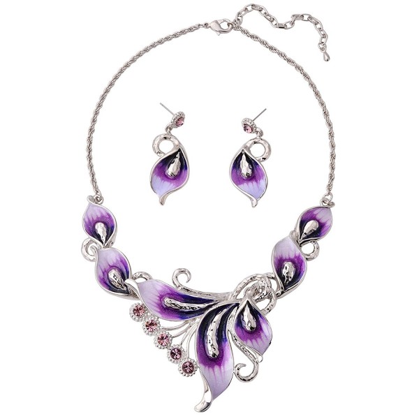 OBONNIE Lavender Necklace Earring Wedding