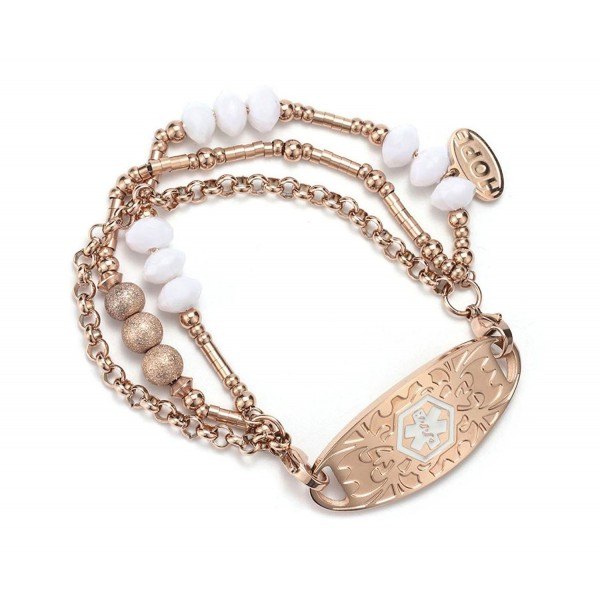 Engraving Beads Bangle Medical Bracelet