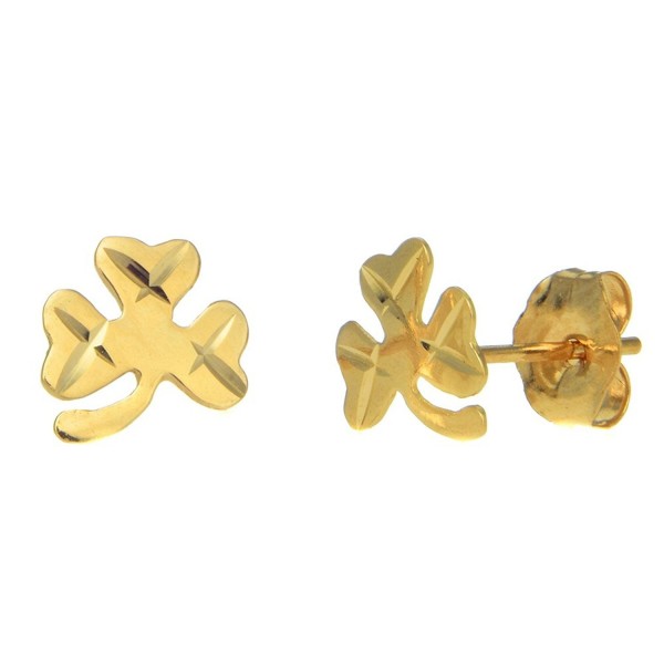 JewelStop Yellow Shamrock Irish Earrings