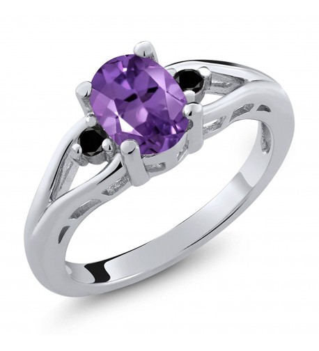 Purple Amethyst Diamond Sterling Stone