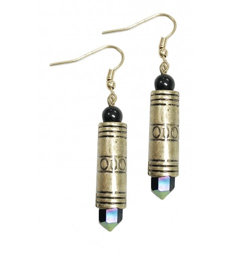 Turquoise ethnic stamped earrings RAINBOW