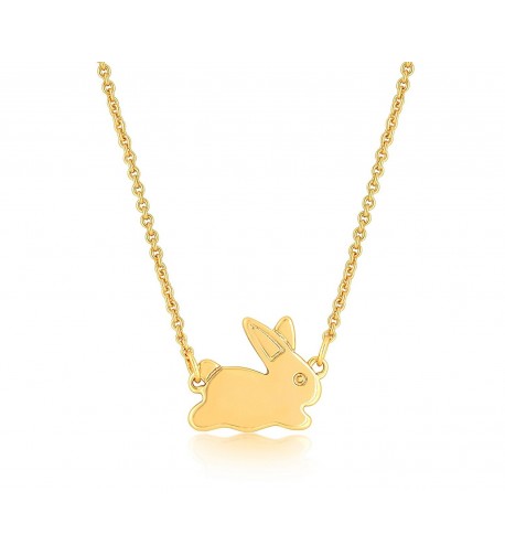 Rabbit Pendant Necklace Bunny Plated