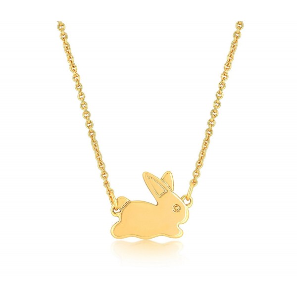 Rabbit Pendant Necklace Bunny Plated