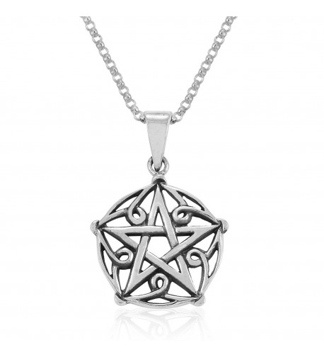 Sterling Silver Pentacle Pentagram Necklace