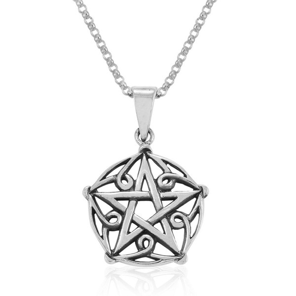 Sterling Silver Pentacle Pentagram Necklace
