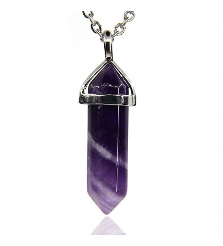 African Amethyst Gemstone Hexagonal Necklace