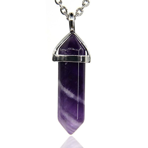 African Amethyst Gemstone Hexagonal Necklace