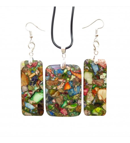 Beautiful Man made Sediment Earrings Necklace